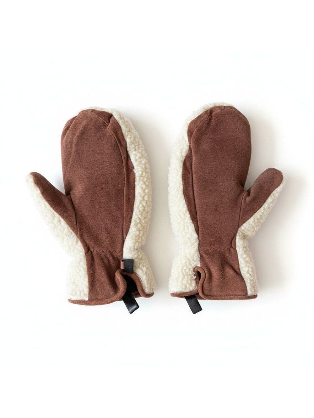 3M Thinsulate Brown Faux Suede Sherpa Lined Winter Mittens Cozy Warm Fleece